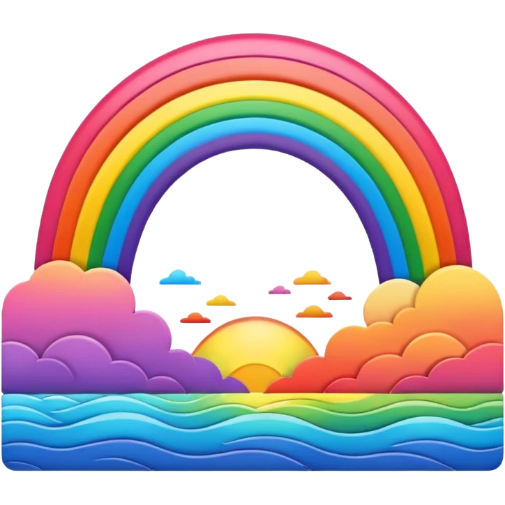 Rainbow in sunset emoji