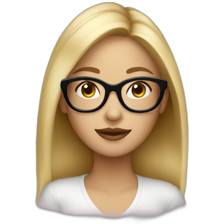 Designer blonde girl with black glasses emoji
