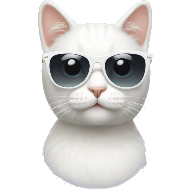 white cat with sunglasses  emoji