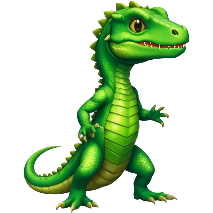 Shiny furry reptilian (full body) emoji