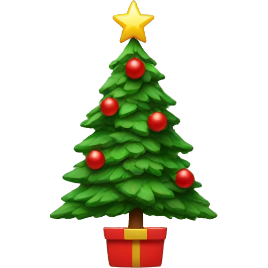 Christmas tree with a red star emoji