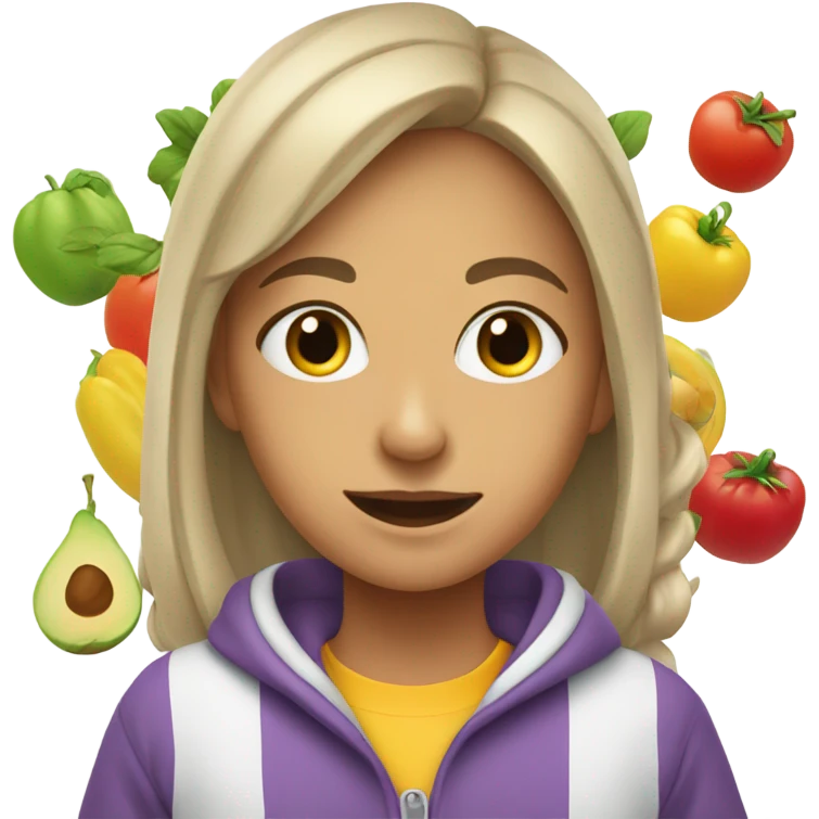 Platter with girl in sweatsuit emoji