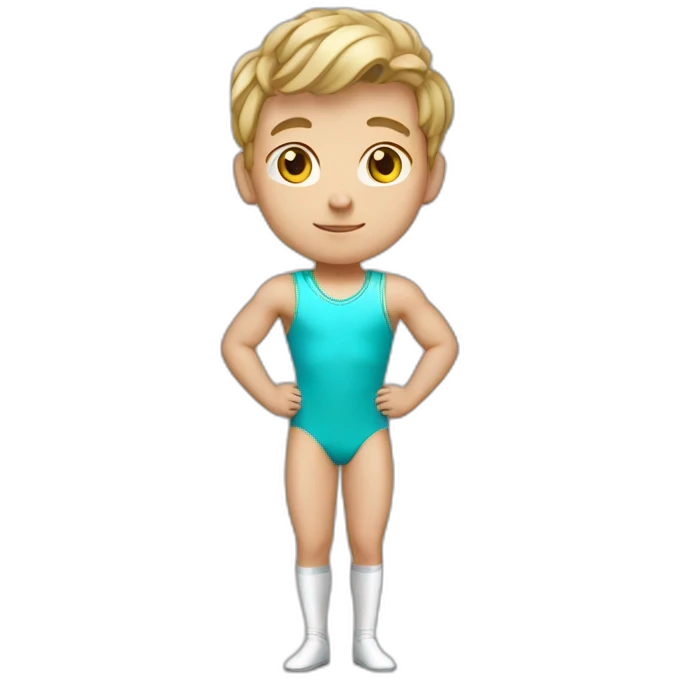 sporty european boy in gymnast leotard emoji