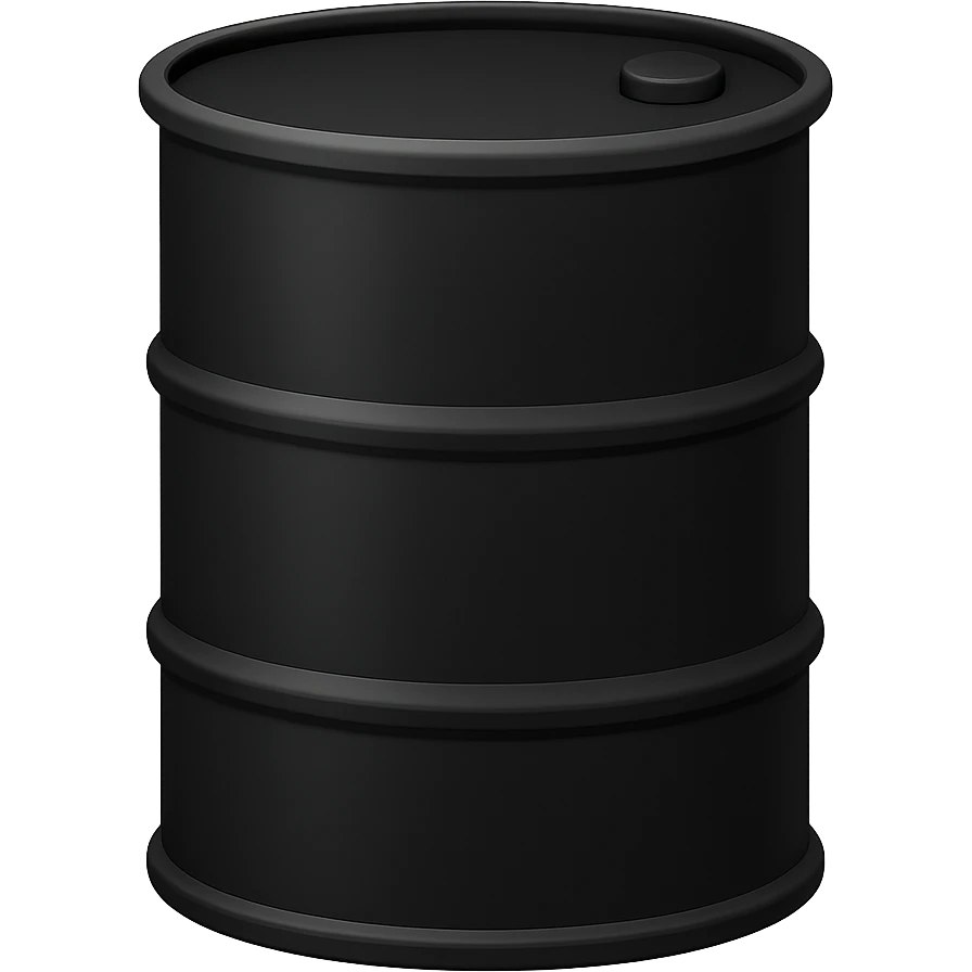 Сгенерируй мне в стиле эмоджи эпл черную бочку emoji