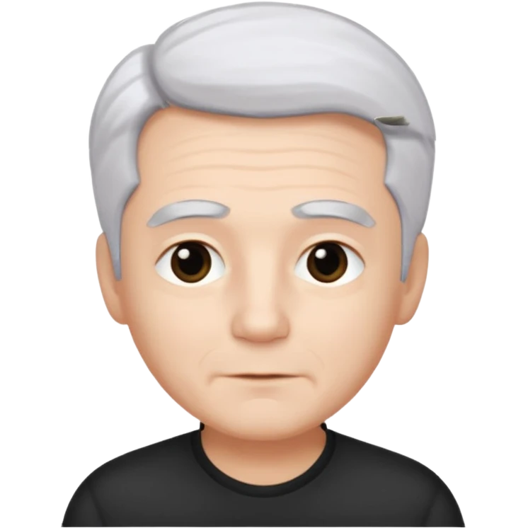 pure white hair, cute mature Boy, black eye brows emoji