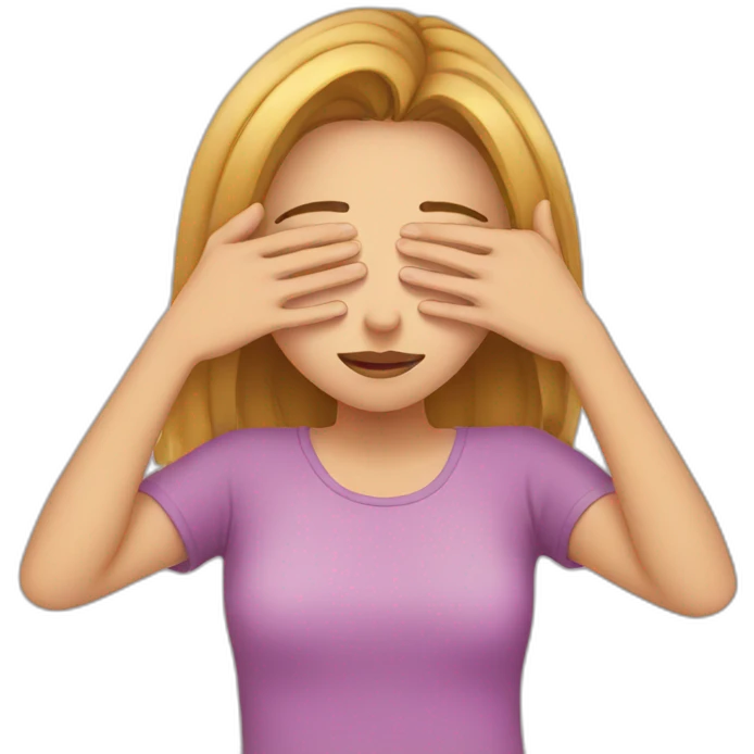 girl covering her eyes emoji