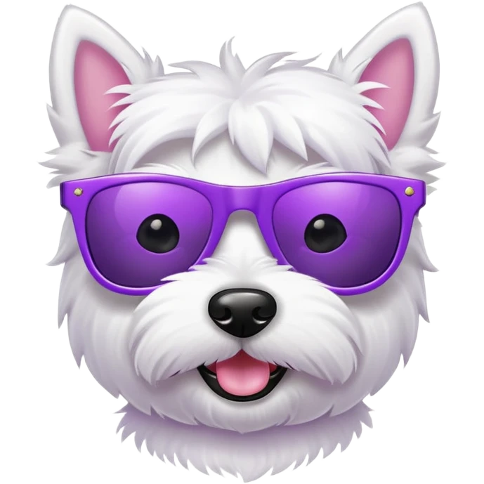 Westie in purple sunglasses emoji