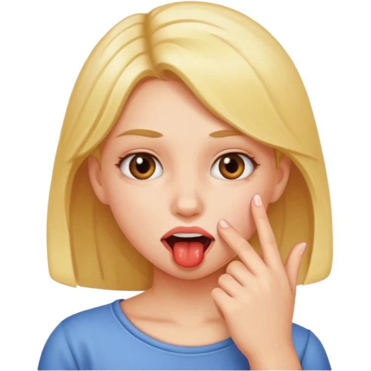 Chica mordiendose el dedo emoji