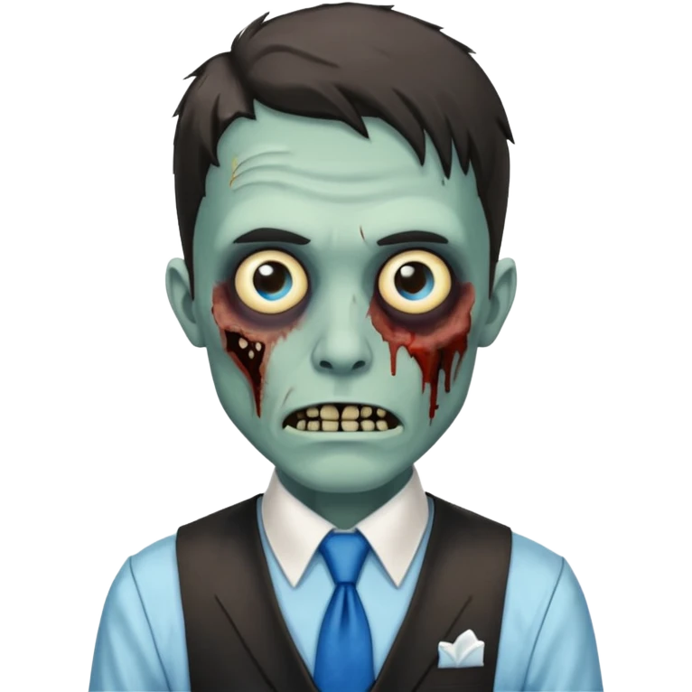 zombie zombie waiter with blue tie emoji