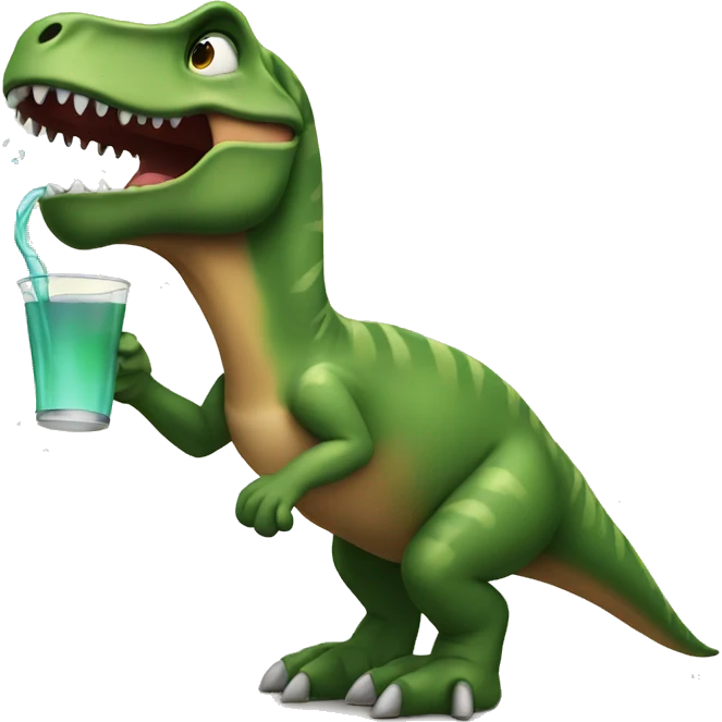 Trex drinking a truly emoji