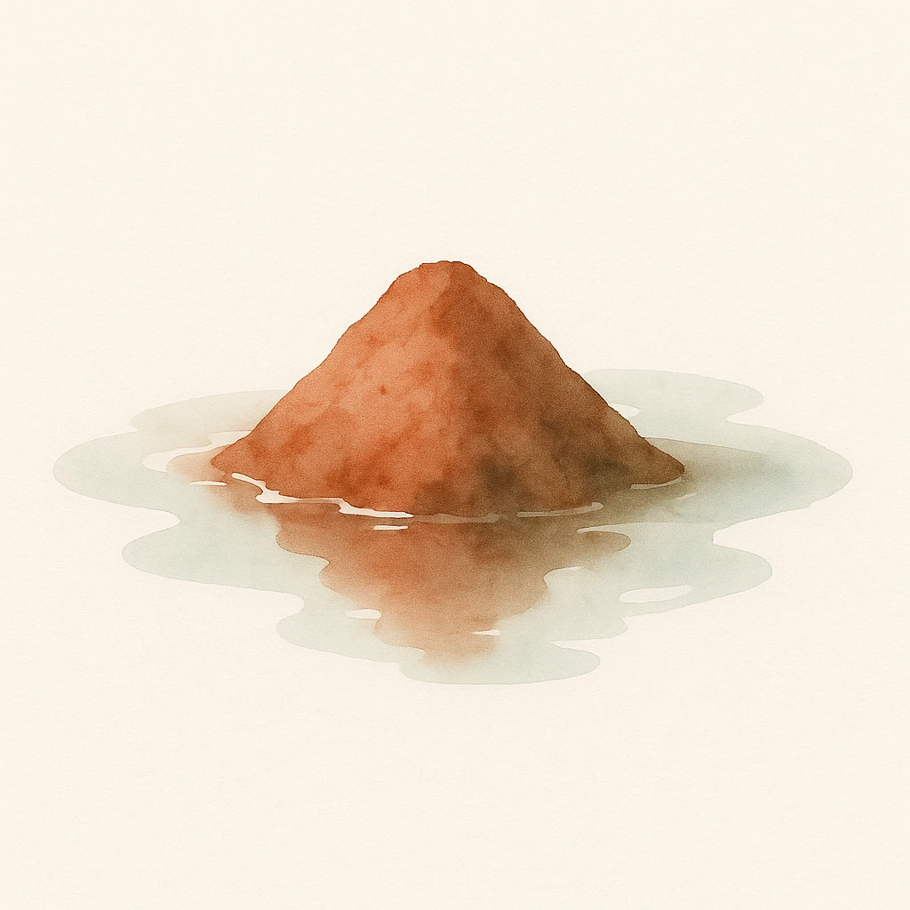 Make the wet soil look even wetter with puddles and shine, keeping the watercolor art style and background. emoji