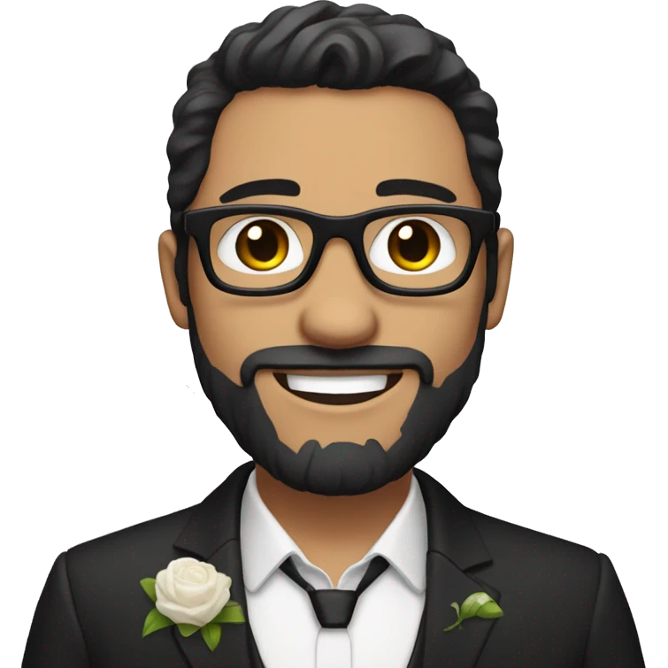 groom with dark hair a beard and glasses very white skin emoji