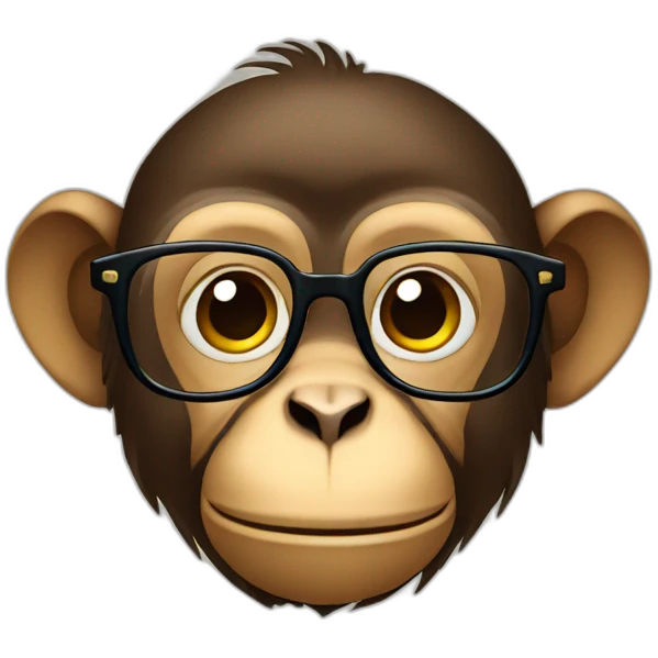 Monkey wearing glasses emoji