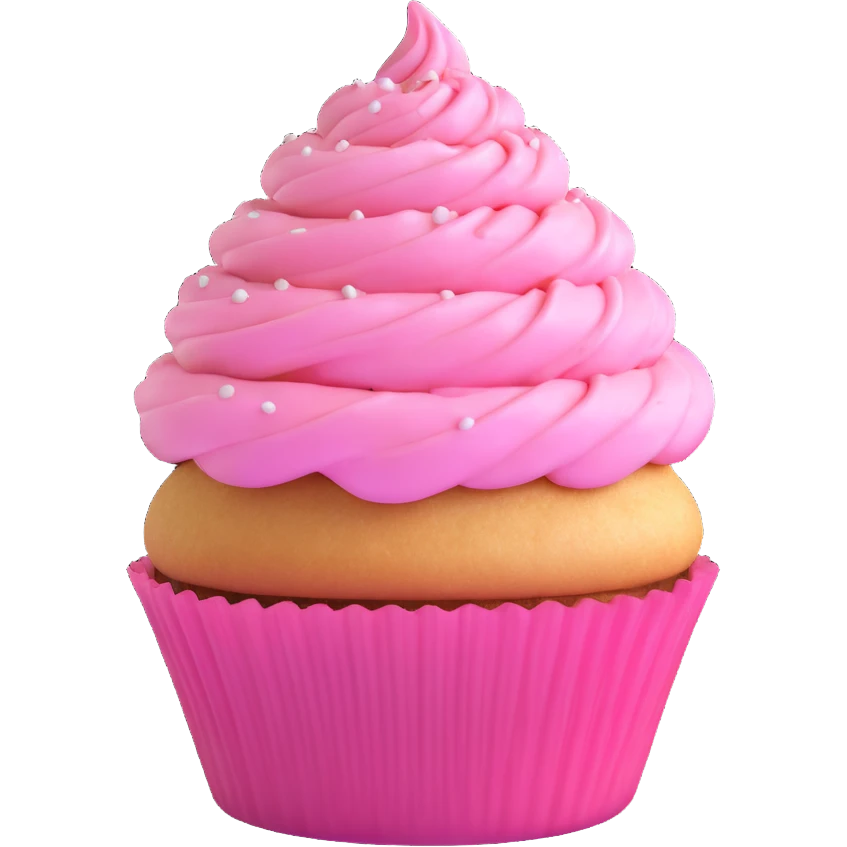 cupcake with pink icing emoji