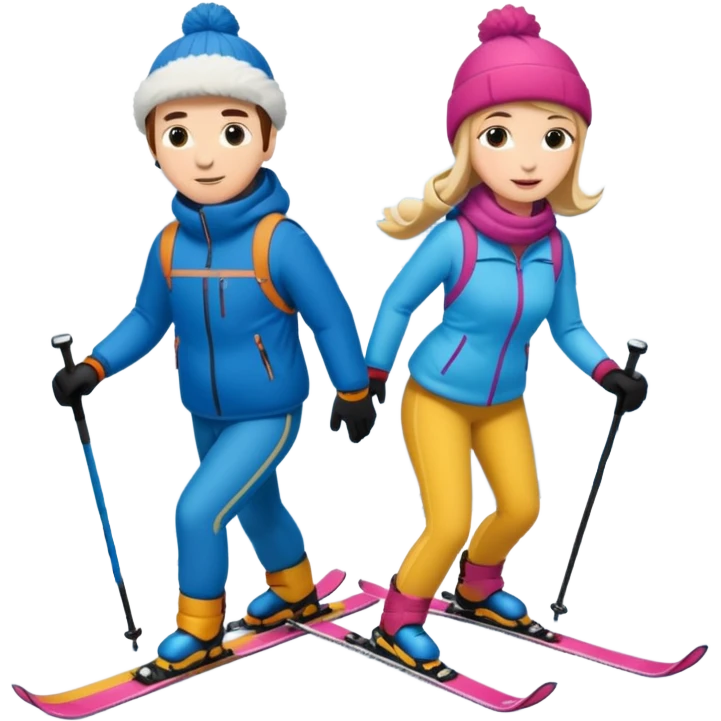 a couple skiing  emoji