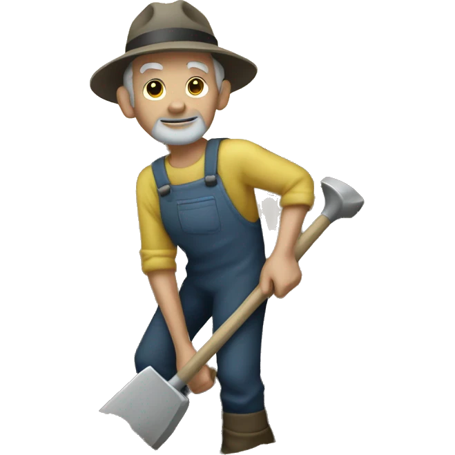 grave digging man emoji