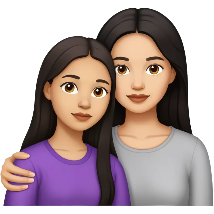Mother and daughter with Lightskin and Long Dark Hair, twenty six and fourtyfour years old emoji