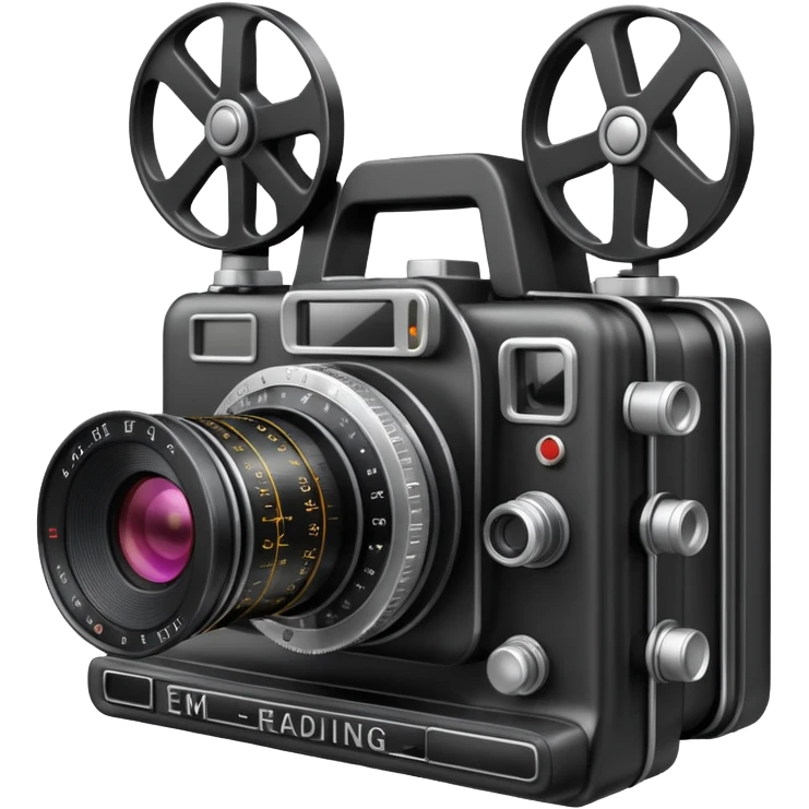film camera with EKG reading emoji