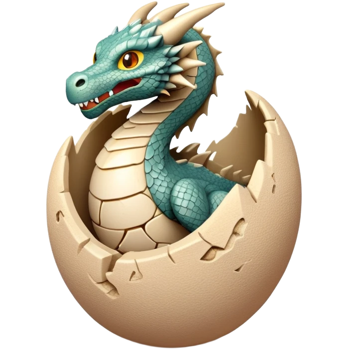 generate realistic detailed stone dragon open egg in 3d style with sand  emoji