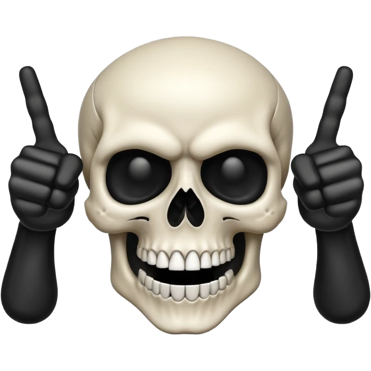 Skull doing finger guns emoji