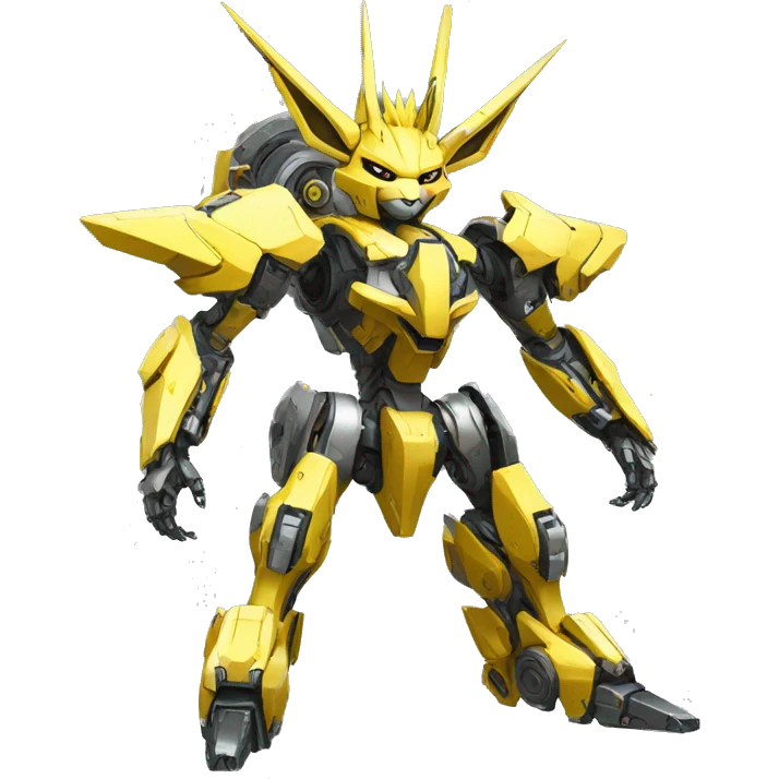Futuristic mechanical Jolteon-mecha full body emoji