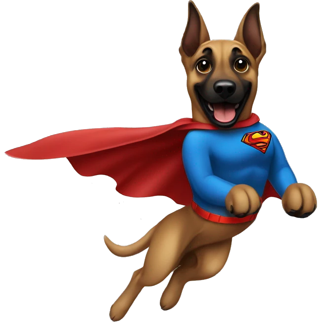  superman dog malinois flying emoji