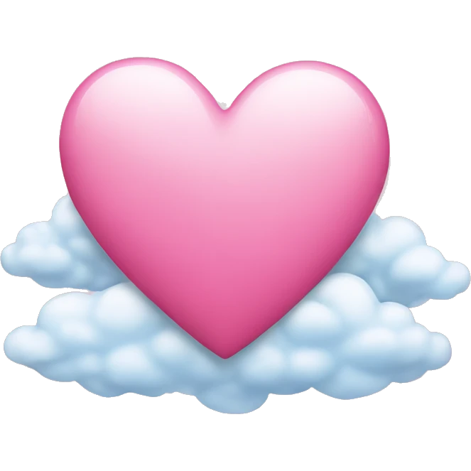 Pink heart with clouds emoji