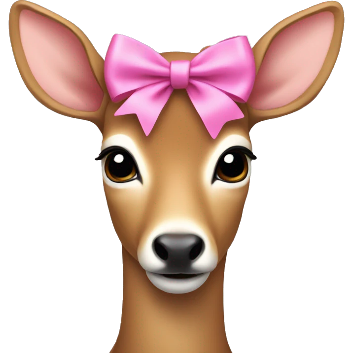 doe wearing a pink bow emoji