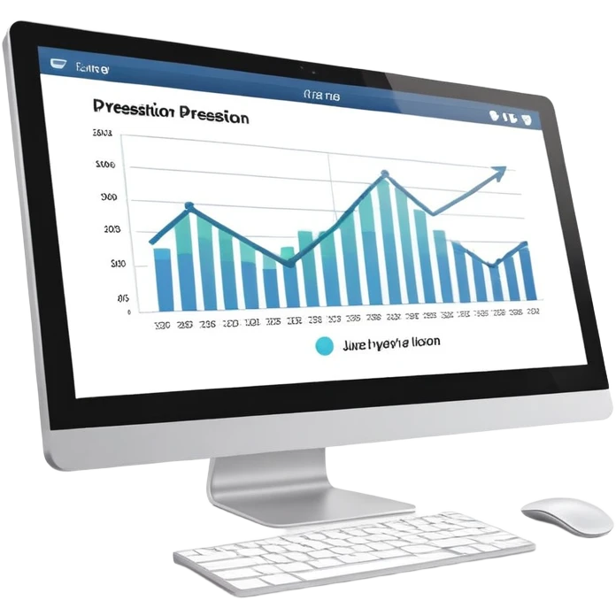 computer screen displaying a single presentation slide with a title line and chart icon emoji