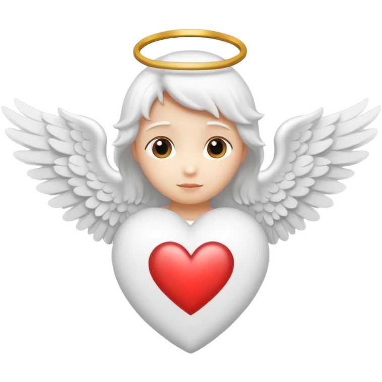 white heart with angel wings emoji
