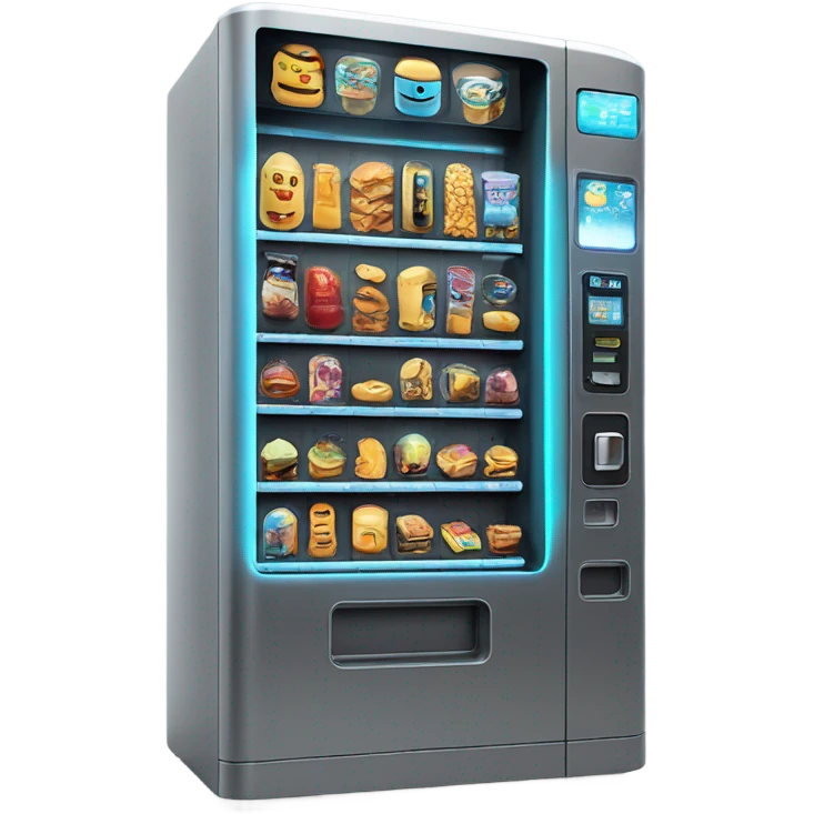 scifi vending machine, sci-fi concept machine, cute, isometric emoji