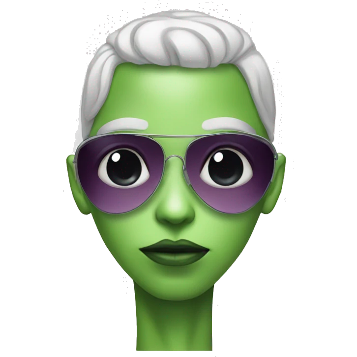 fashionable alien face emoji