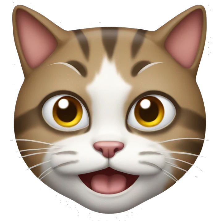 Cat with a crazy face emoji