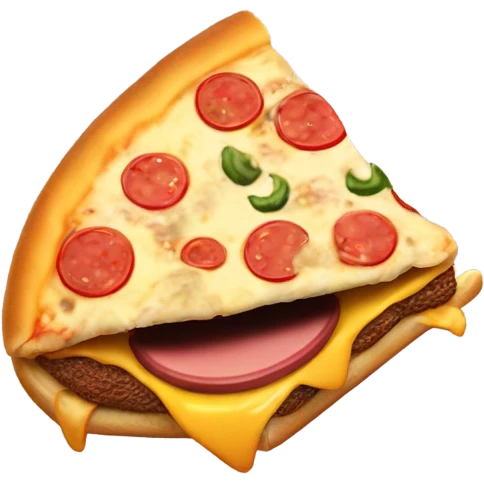 Pizza eating a hamburger emoji