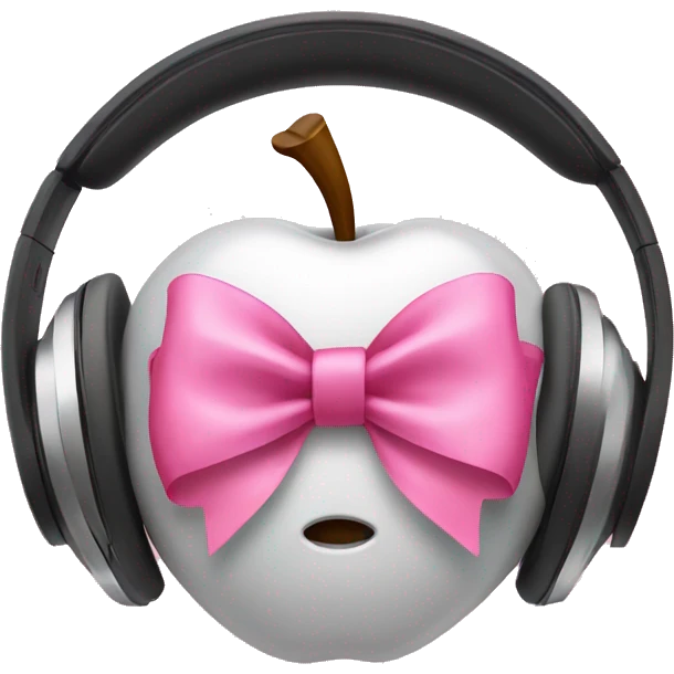 apple headphones with pink bows emoji