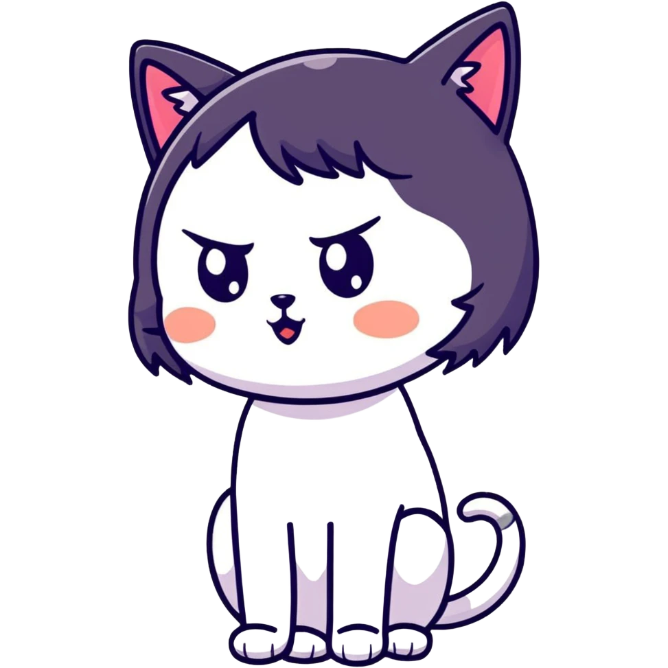 catgirl with big eyes and cat ears, anime inspired emoji