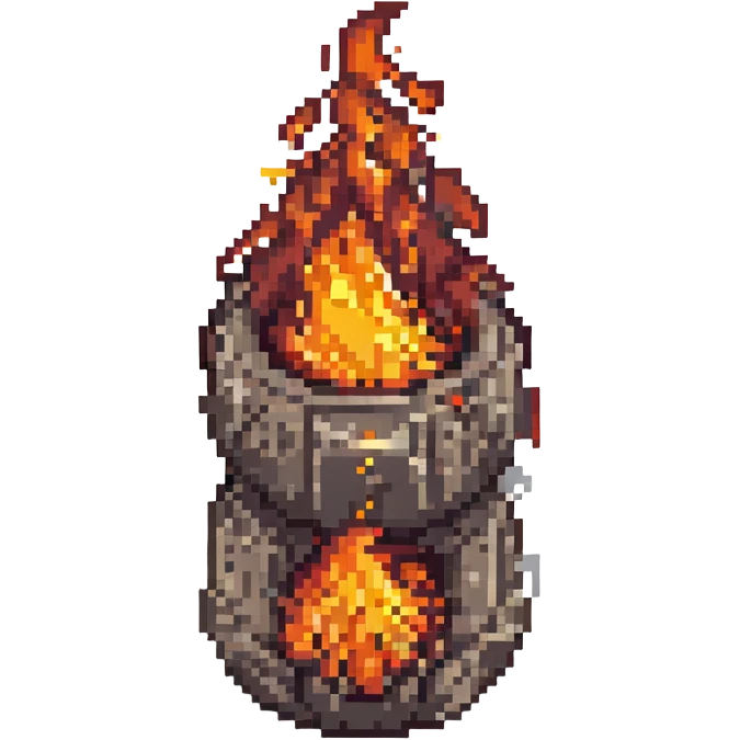 fire, pixel art style emoji
