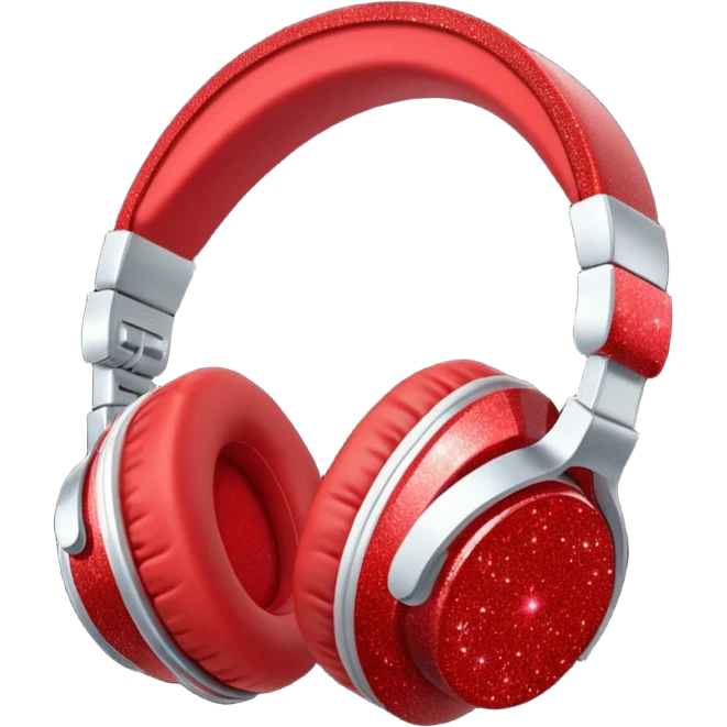 red glitter headphone emoji