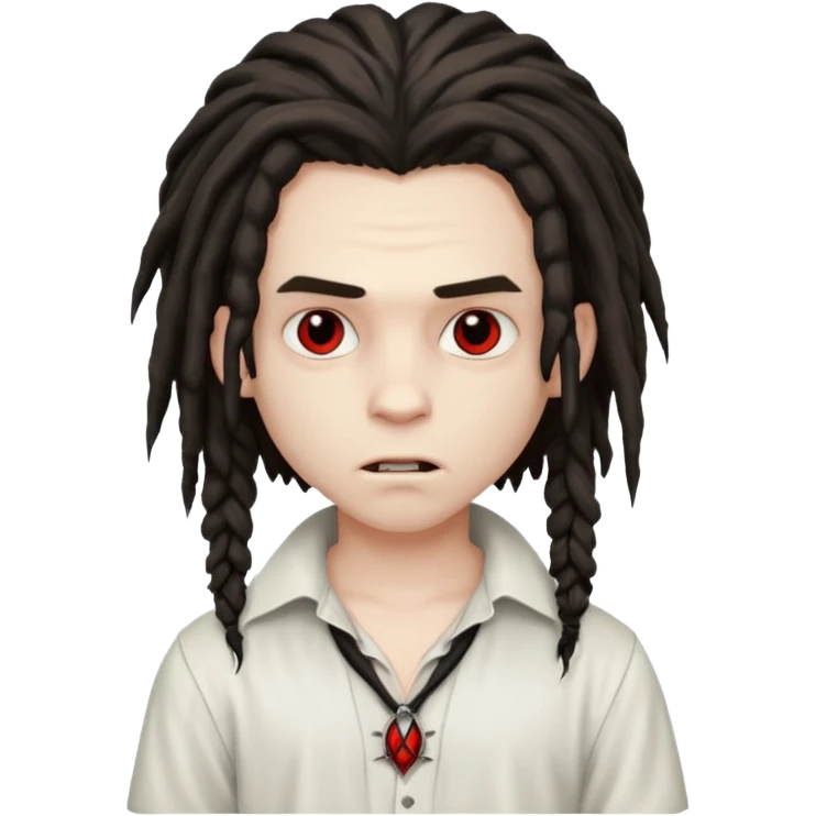 vampire boy with dreadlocks and a white shirt emoji