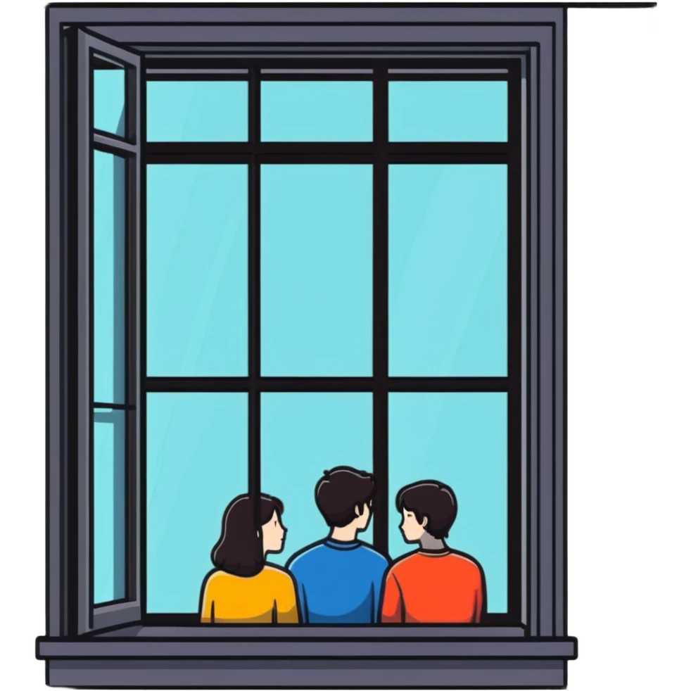 intimate moment by the window emoji