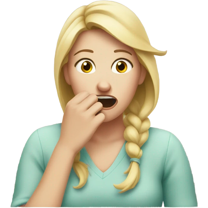 White woman biting her nails anxiously  emoji