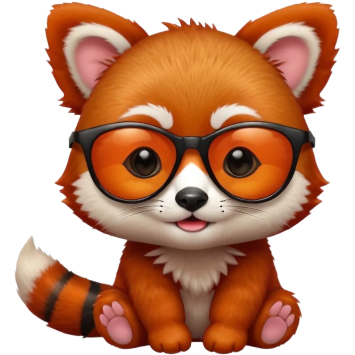 baby Red panda wearing black sun glasses emoji