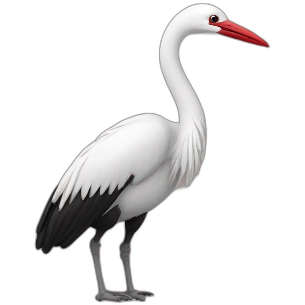 Grue blanche sur fond rouge emoji