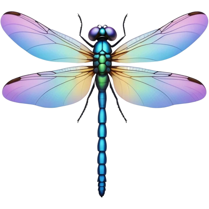 Peaceful Dragonfly change color  keep  black background  emoji