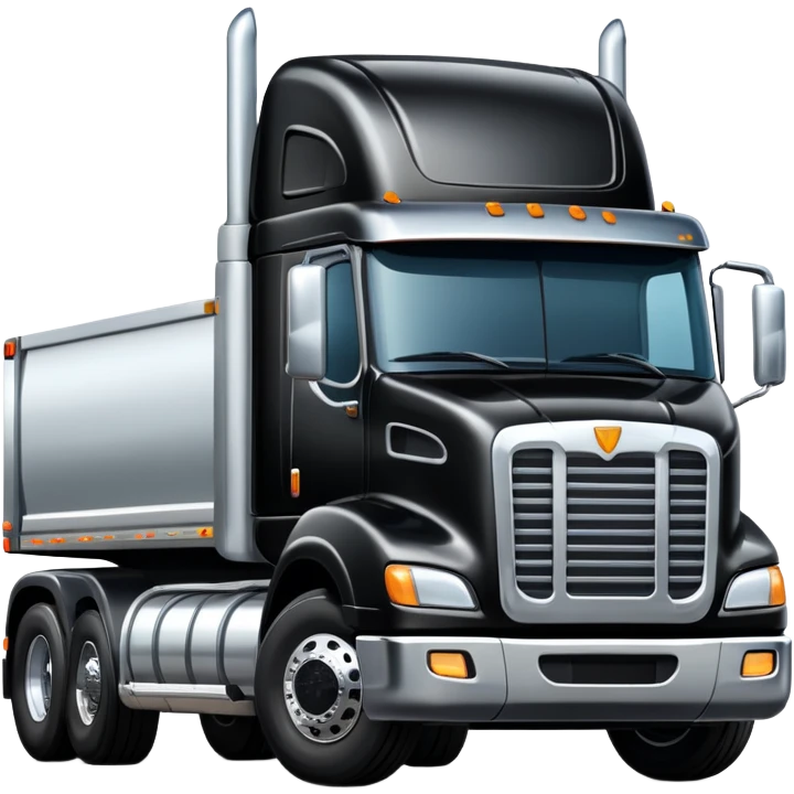 Black semi truck emoji