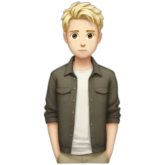 Anime white boy serious emoji