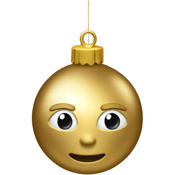 A metallic Christmas gold ornament emoji