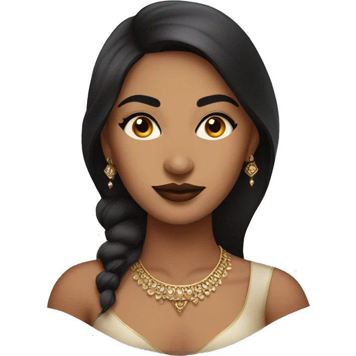 beautiful indian woman with dark brown eyes and nice lipstick emoji