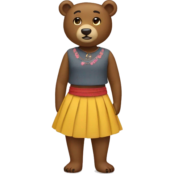 Bear with a skirt on emoji