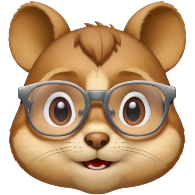 Chipmunk Simon from alvin and the chimpmunks wwith glasses emoji